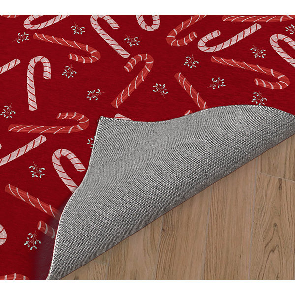 Kavka CANDY CANE KISSES RED Kitchen Mat Wayfair